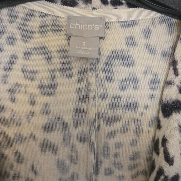 Chico's L/S‎ animal print open tie front cardigan NWOT Size 3/XL - Picture 5 of 7